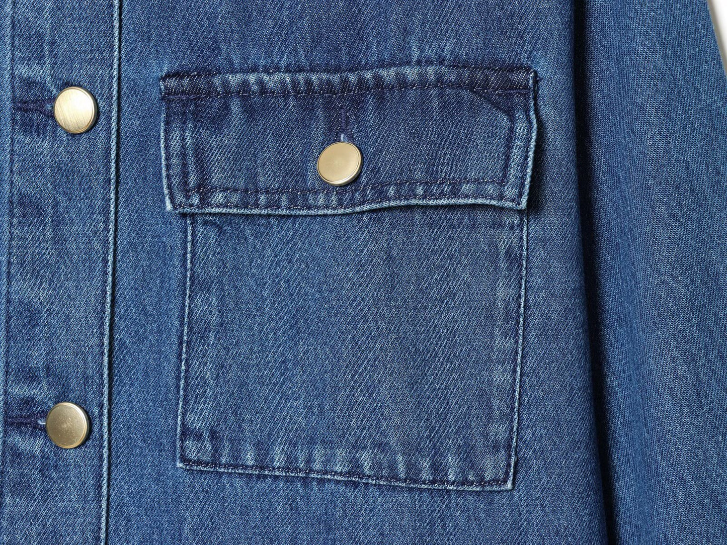 Women's corduroy collar loose denim shirt Coat