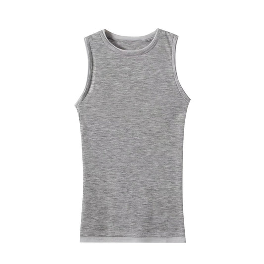 Women's new fashion sleeveless basic style vest T-shirt