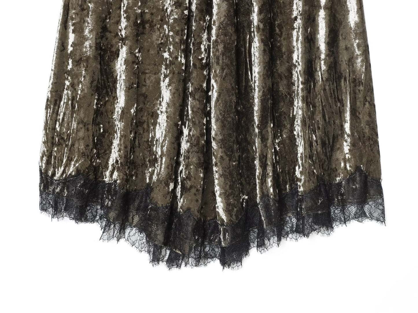 Women's New Fashion Retro Velvet Lace Midi Skirt