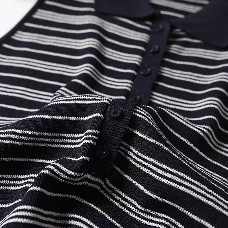Women's new fashion retro striped sleeveless T-shirt top