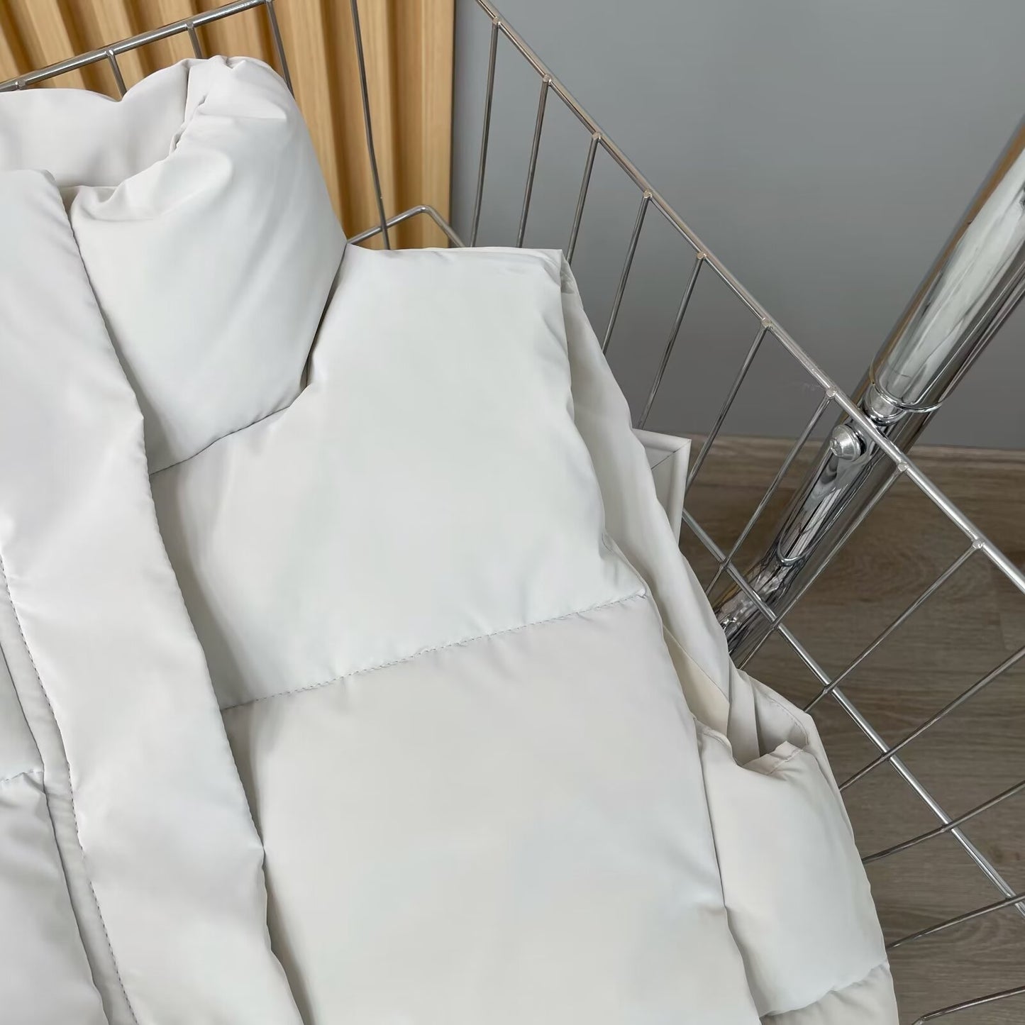 Women's short standing collar sleeveless cotton vest