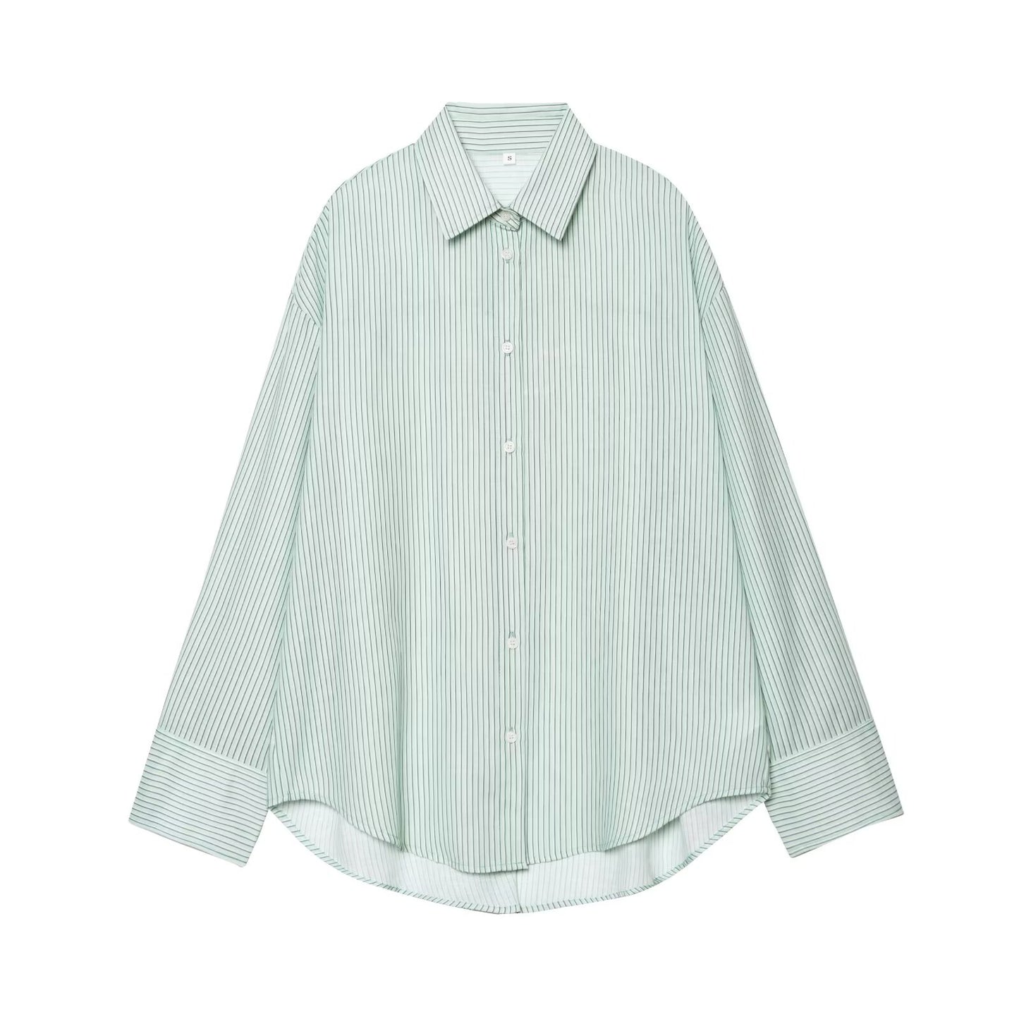 Women's new fashion loose long sleeved striped shirt+Shorts suit