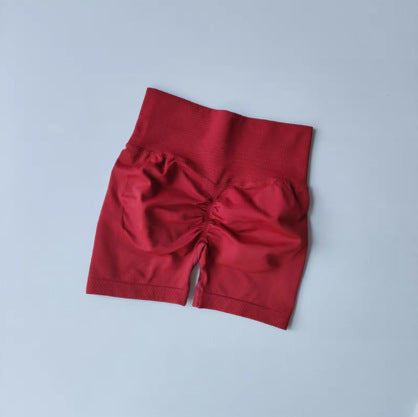 Women's new casual high waist hip running training quick-drying running training shorts.