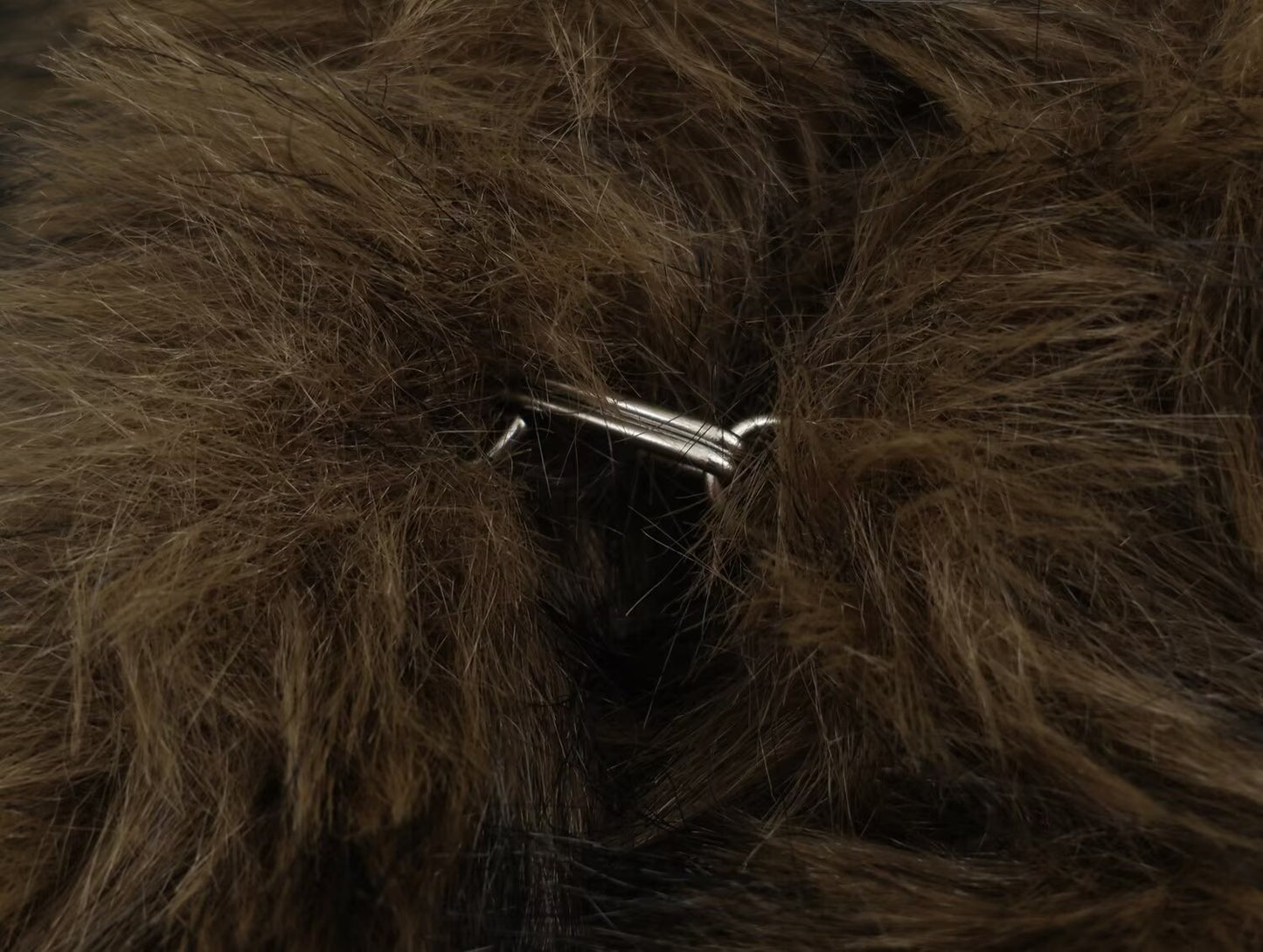 Women's artificial fur effect double-sided embroidered coat