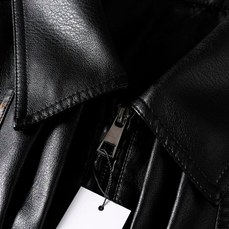 Men's New Fashion Casual Joker PU Short Leather Lapel Leather Jacket New Motorcycle Jacket Jacket