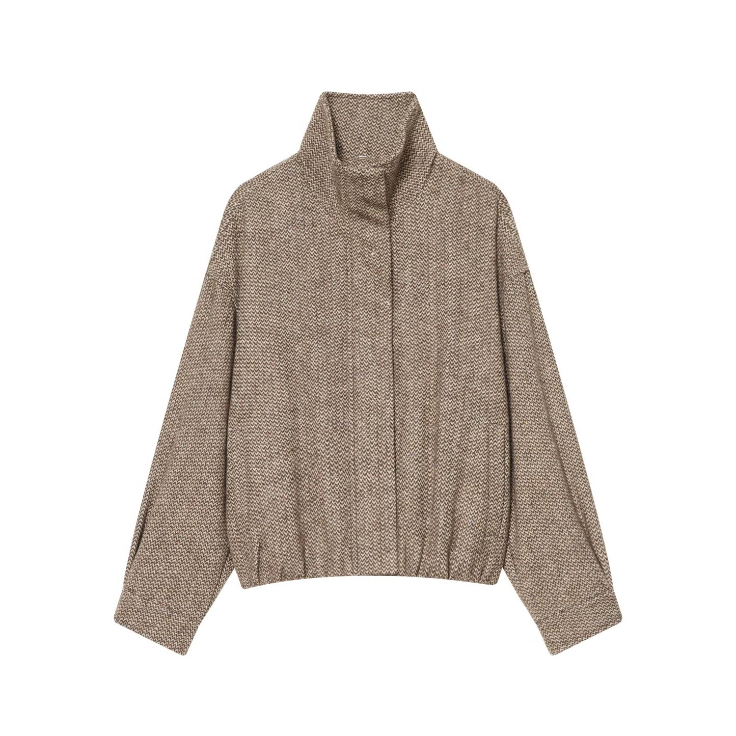 suit Women's 2 pieces standing collar herringbone diagonal jacket Coat +Skirts