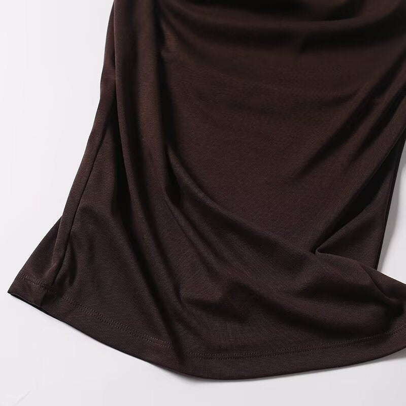 Women's New Fashion Sleeveless Swinging Neck T-shirt Top