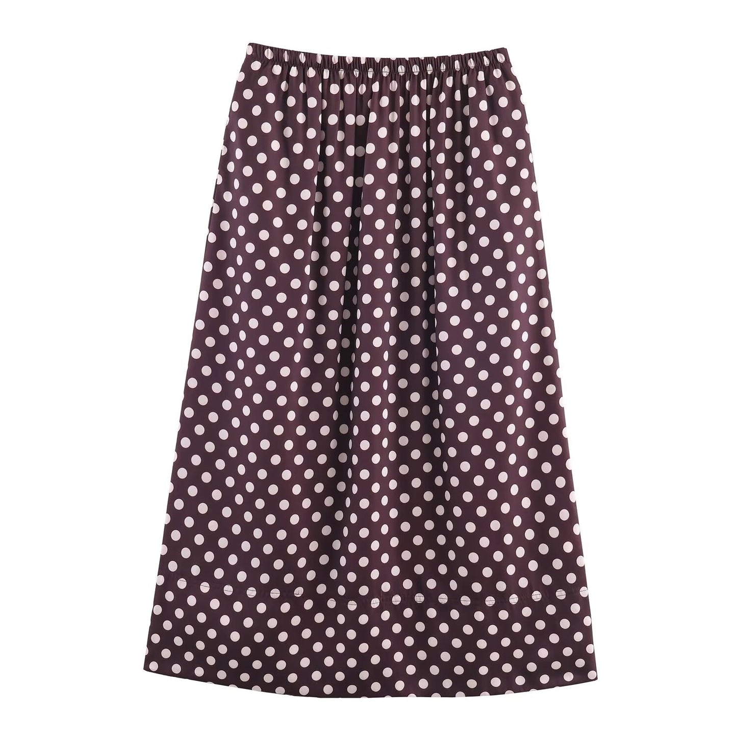 Women's new fashion casual high waisted A-line polka dot MIDI skirt