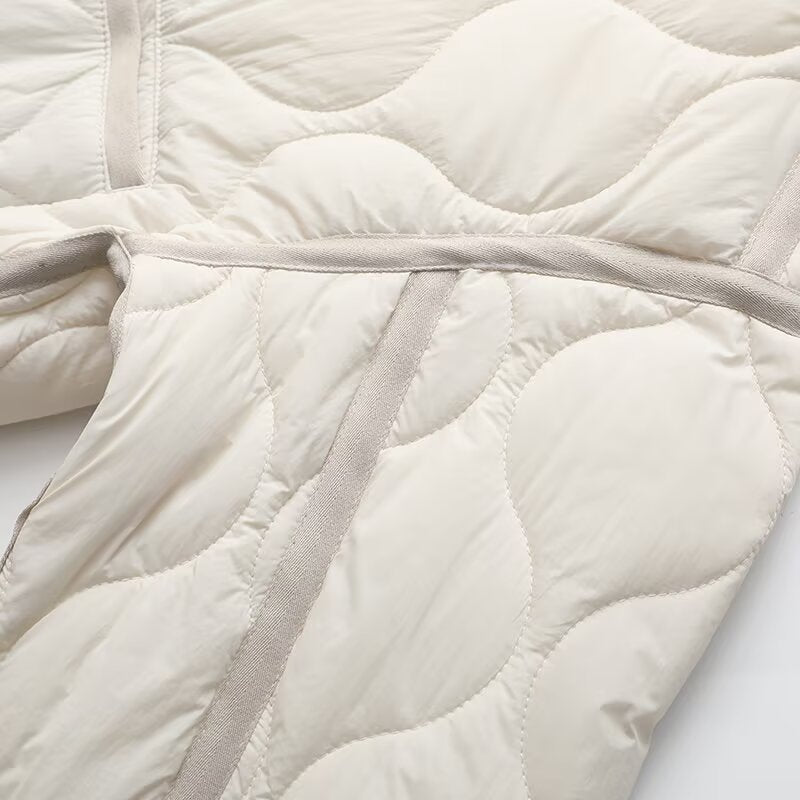 Women's winter loose lace up cotton jacket Coat