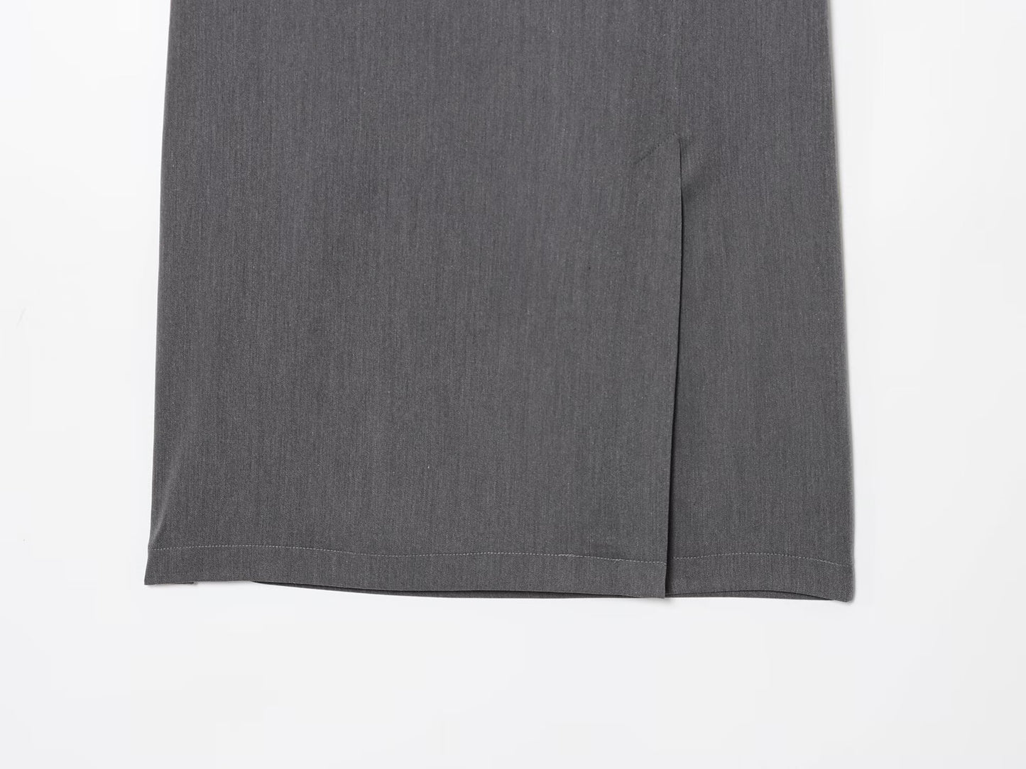 Women's New Fashion With Belt Casual Split Straight Midi Skirt