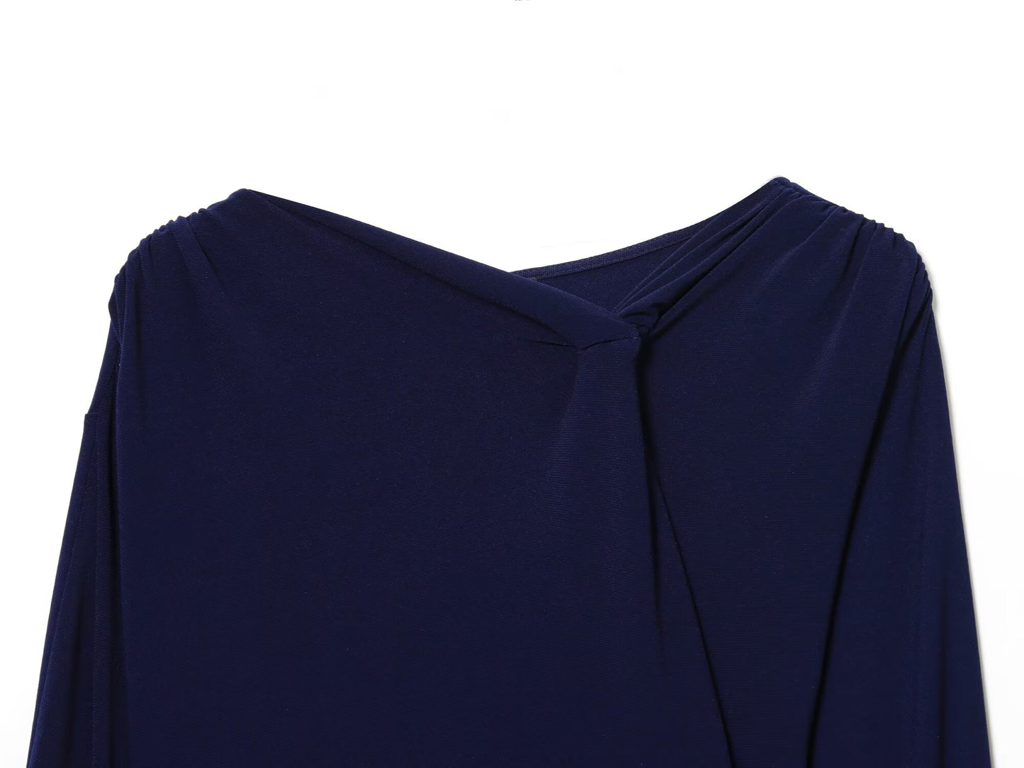 Women's New Fashion With Belt Long Sleeve Pleated Midi dress