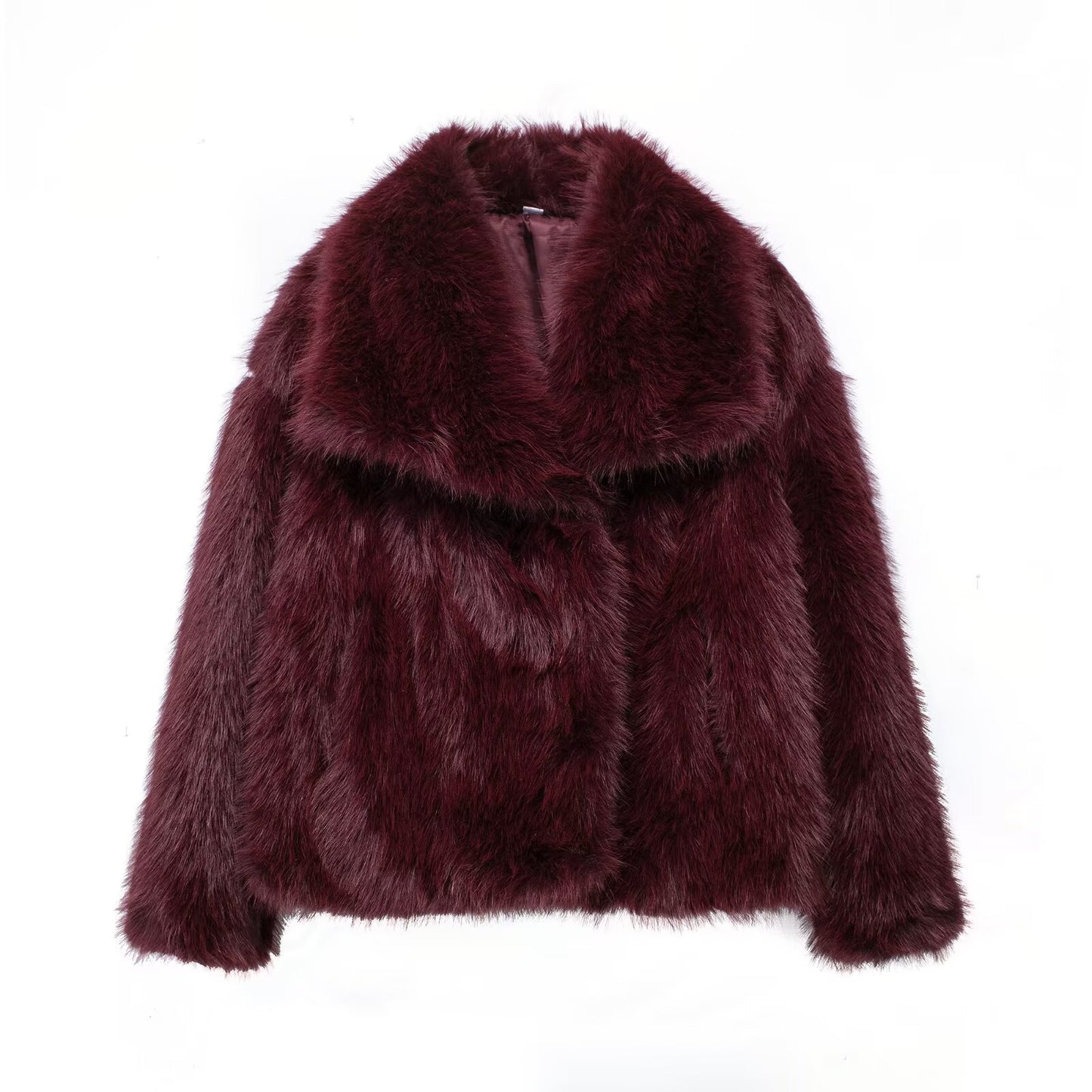 Women's Winter New Artificial Fur Effect Warm Lapel Coat