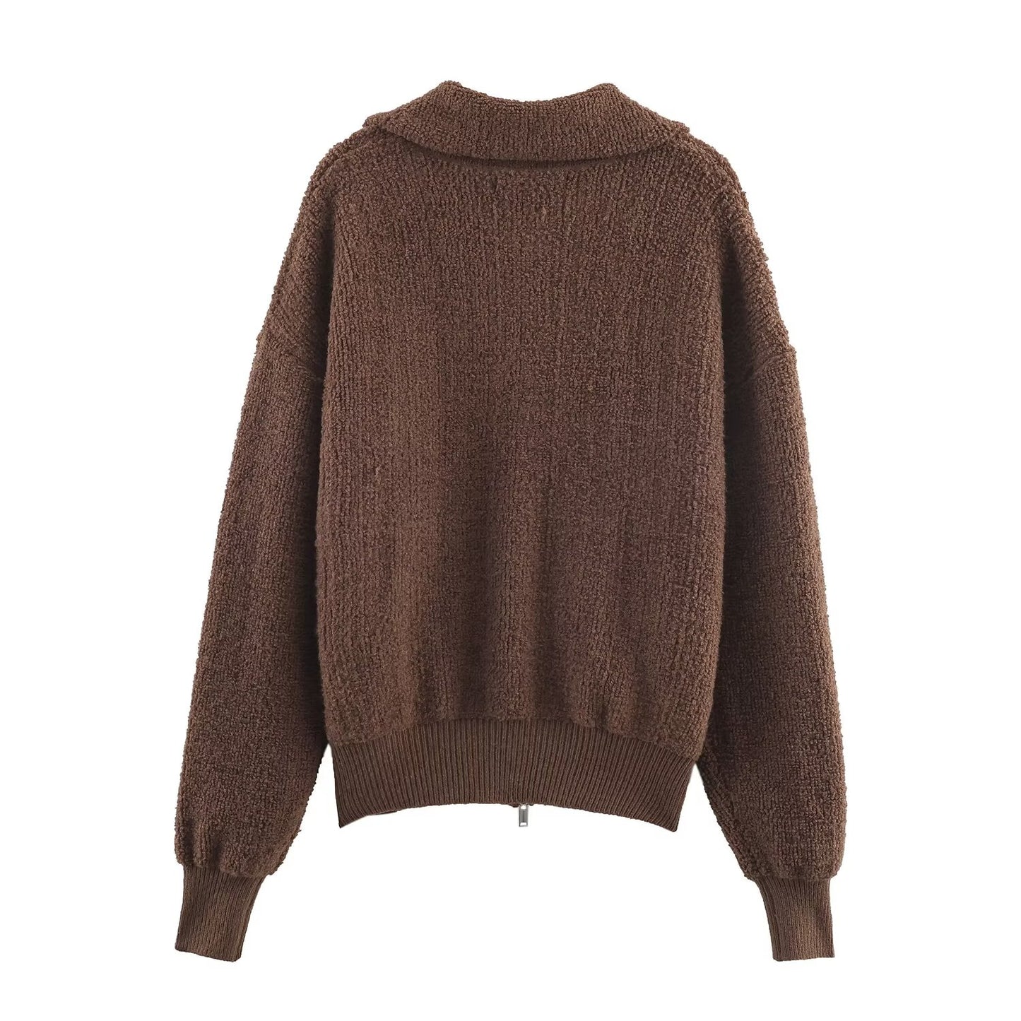 Women's lapel zipper fleece pilot jacket Coat