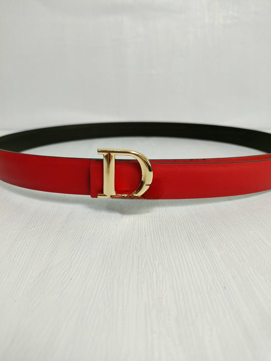 Women's New Fashion Joker Alloy Accessories Smooth Buckle Design Belt Belt with A Box