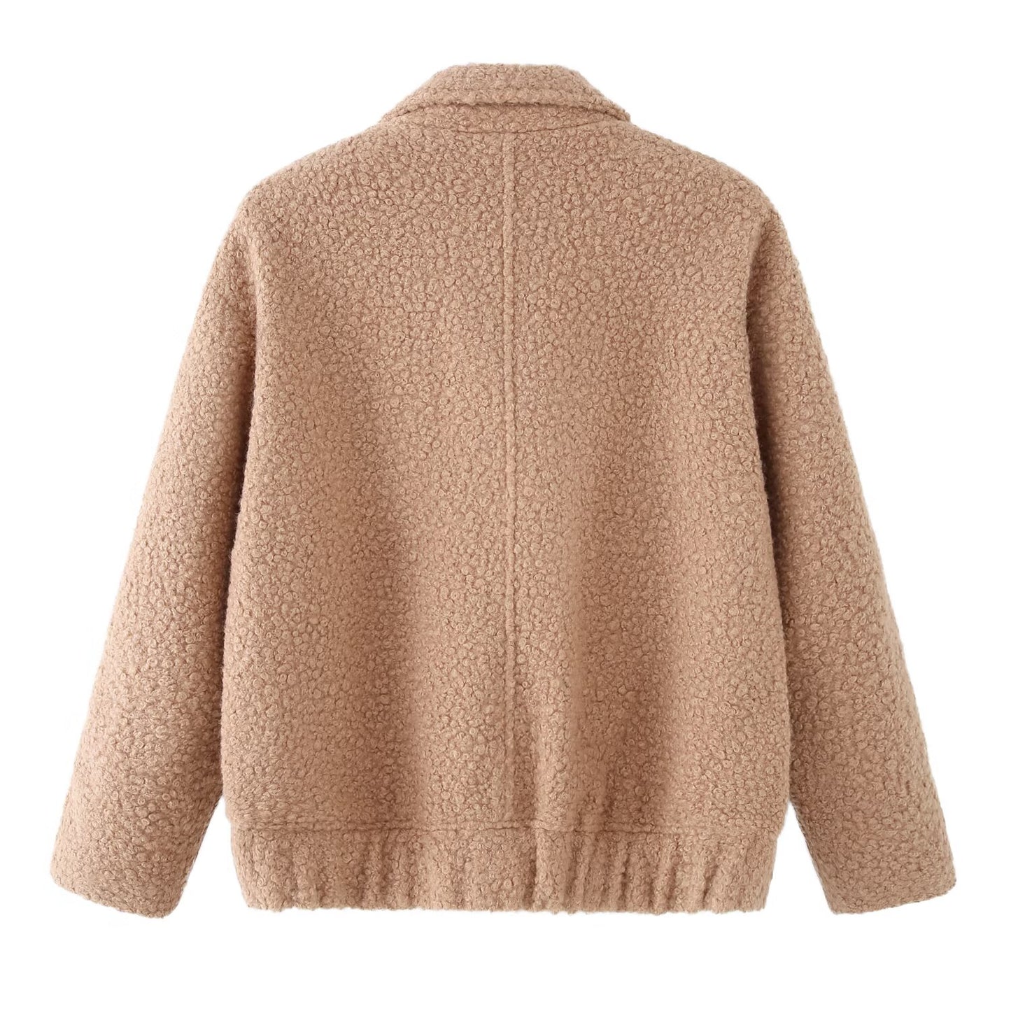 Women's loose Lapel casual woolen blend coat