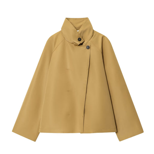 Women's new fashion loose stand collar short windbreaker Coat