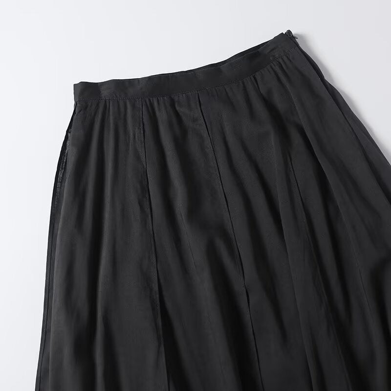 Women's new chic fashion vacation style irregular hem MIDI skirt