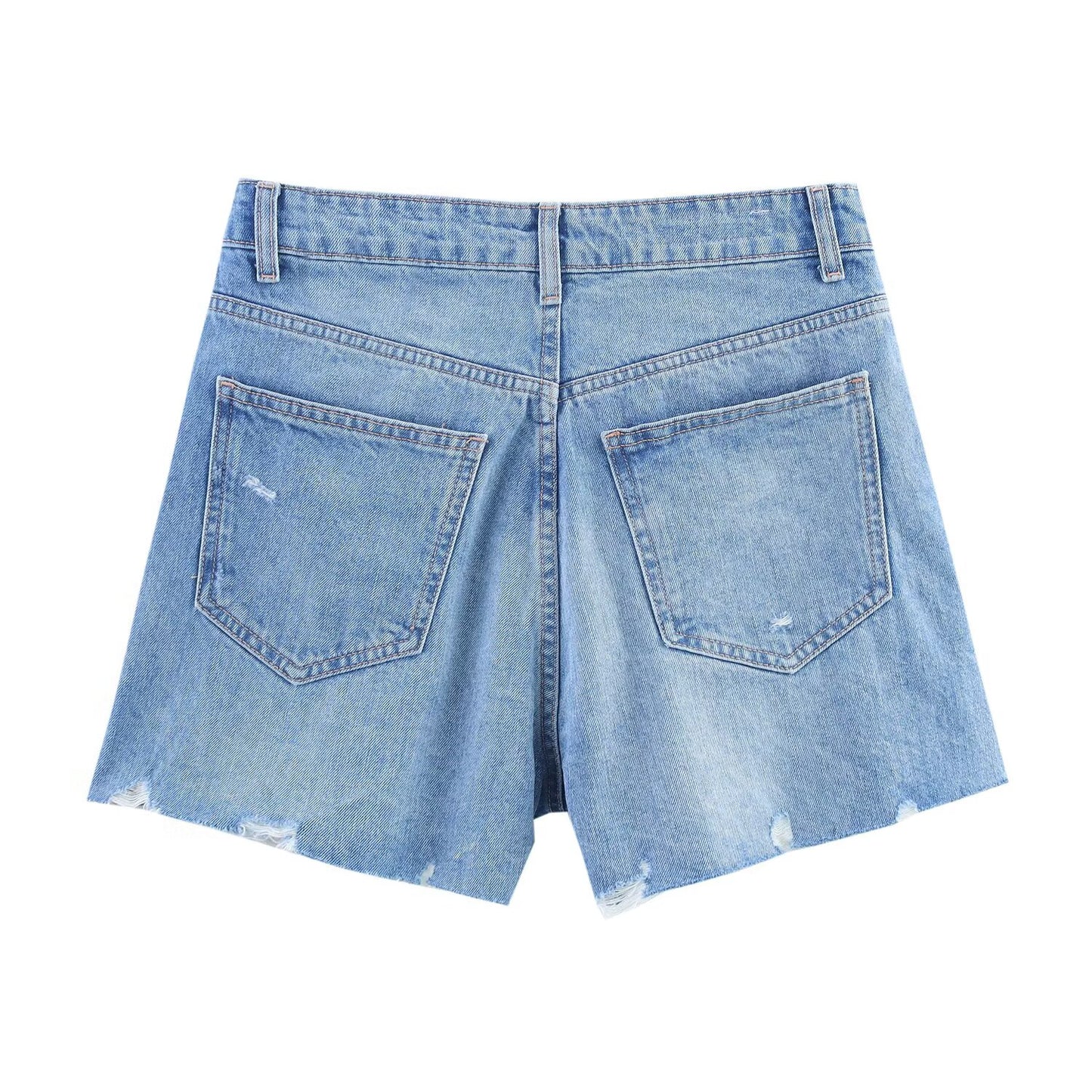 Women's new fashion cross waist design casual denim shorts