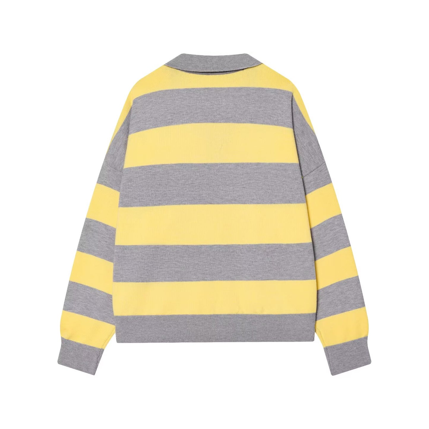 Women's soft texture striped knitted polo shirt