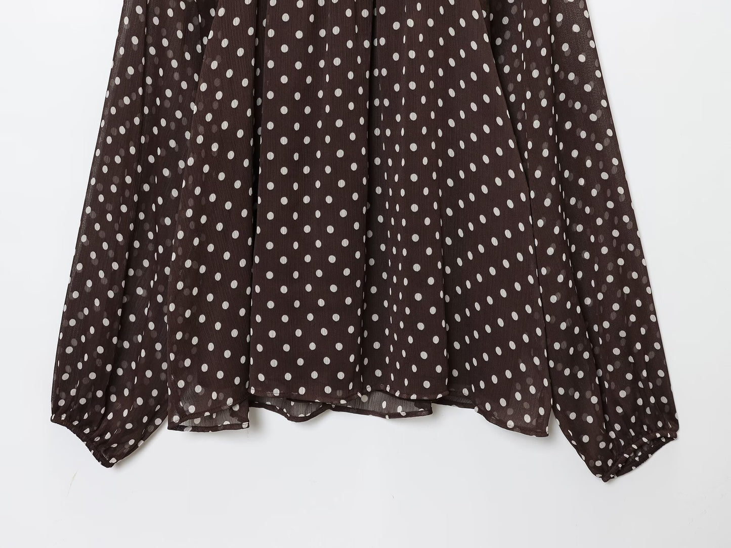 Women's bow decoration polka dot shirt