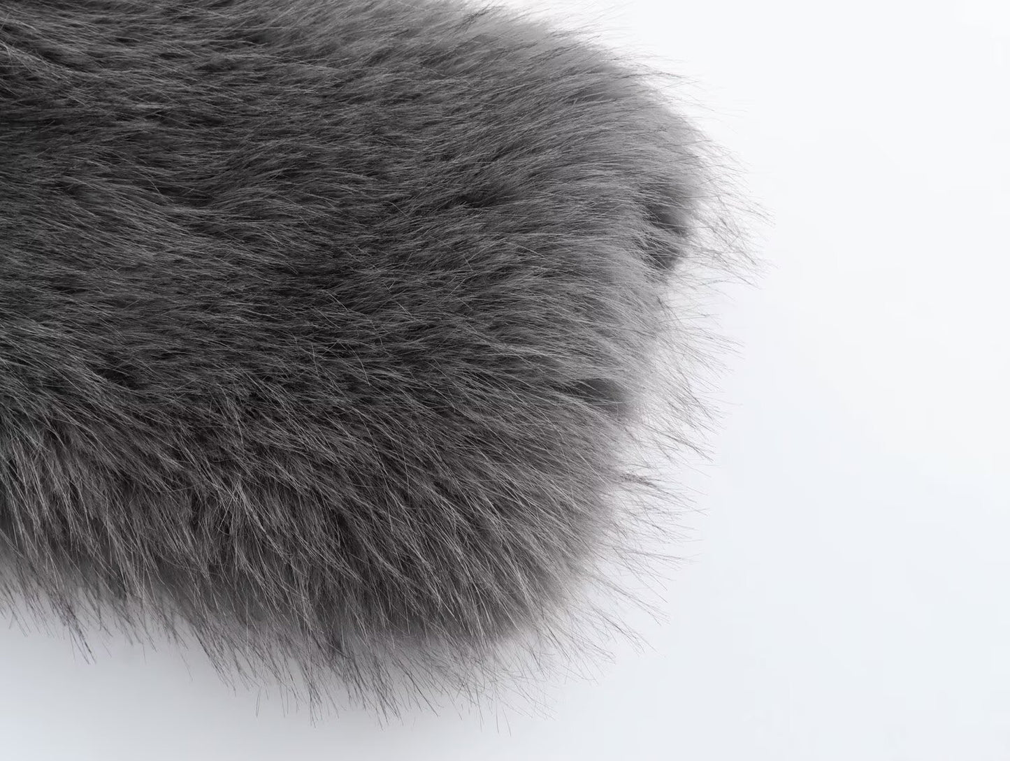 Women's New Artificial fur effect short O Neck jacket Coat