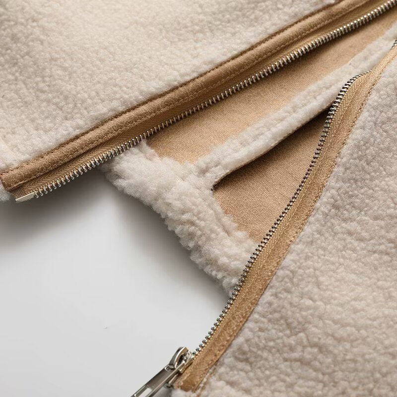 Women's winter warm hooded fleece jacket Coat