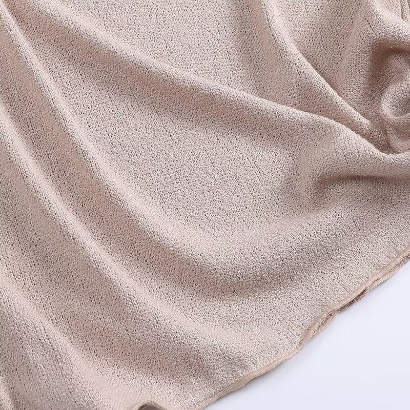 Women's New Fashion Ear Edge Short Sleeve O-Neck Knitted T-shirt