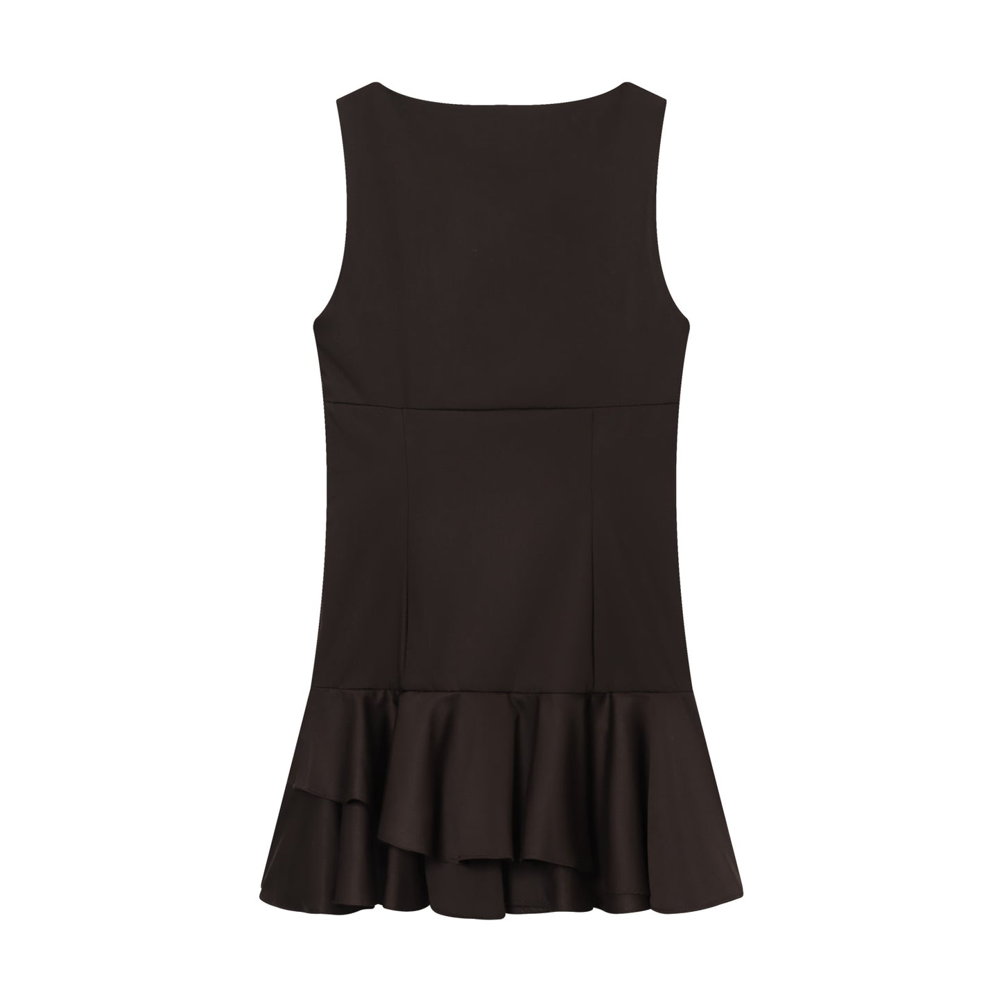 Women's new slim layered decoration sleeveless mini dress