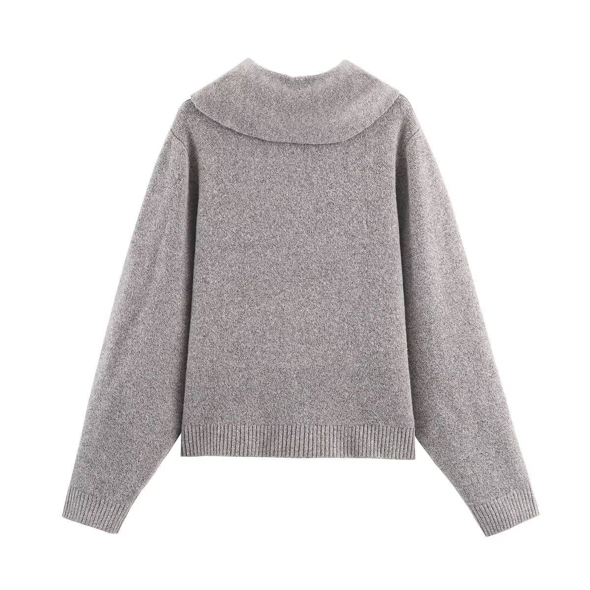 Women's scarf decoration long sleeved V-neck knitted Coat