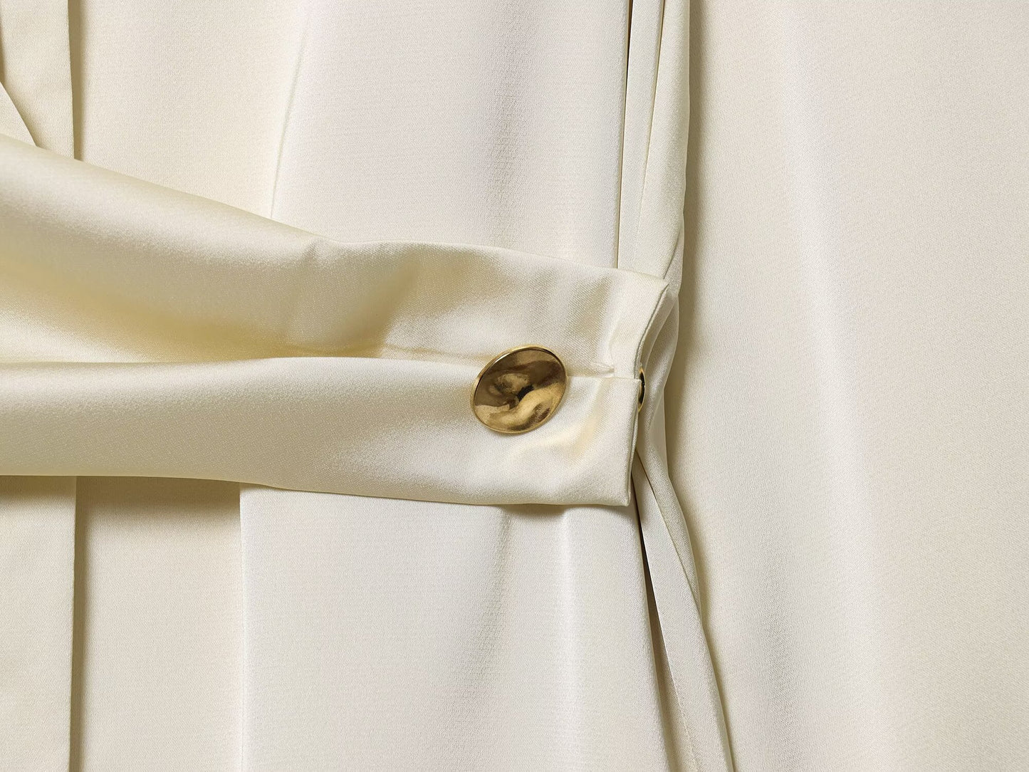 Women's new fashion knot decoration satin texture button up shirt