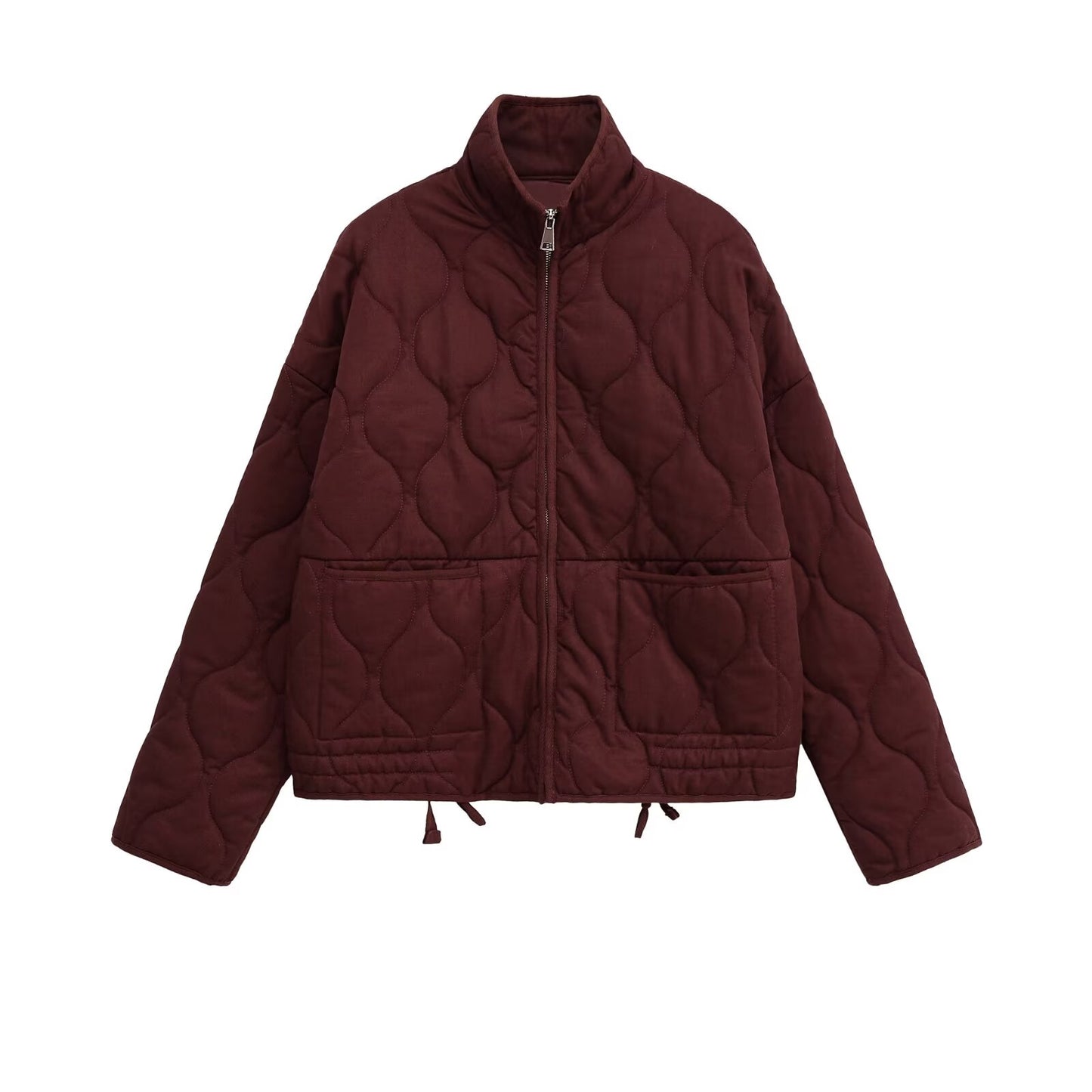 Women's loose standing collar warm cotton Coat