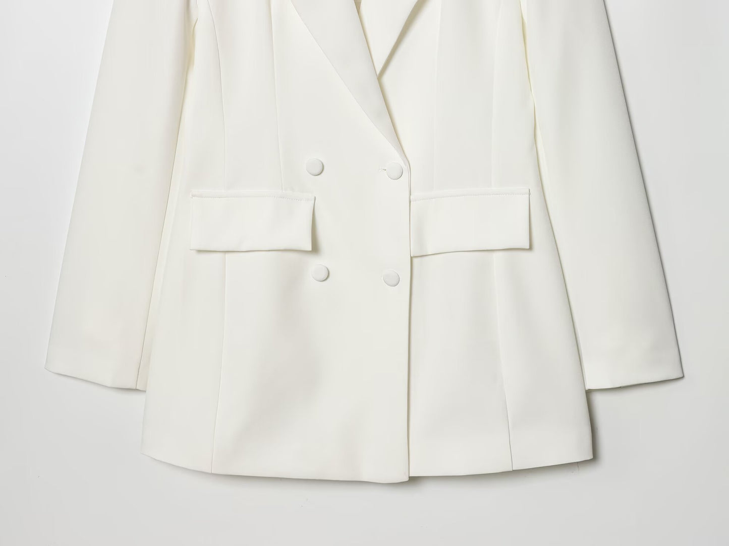 Women's solid slim double breasted Blazer Coat