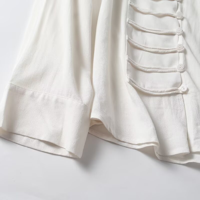 Women's New Chinese Style O Neck Long-Sleeved Shirt