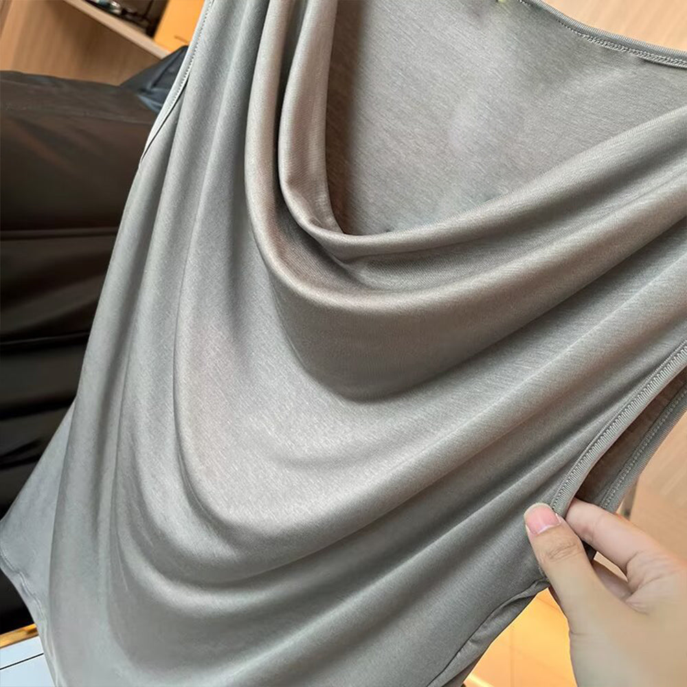 Women's New Fashion Cotton Sleeveless Swing Neck T-shirt Top