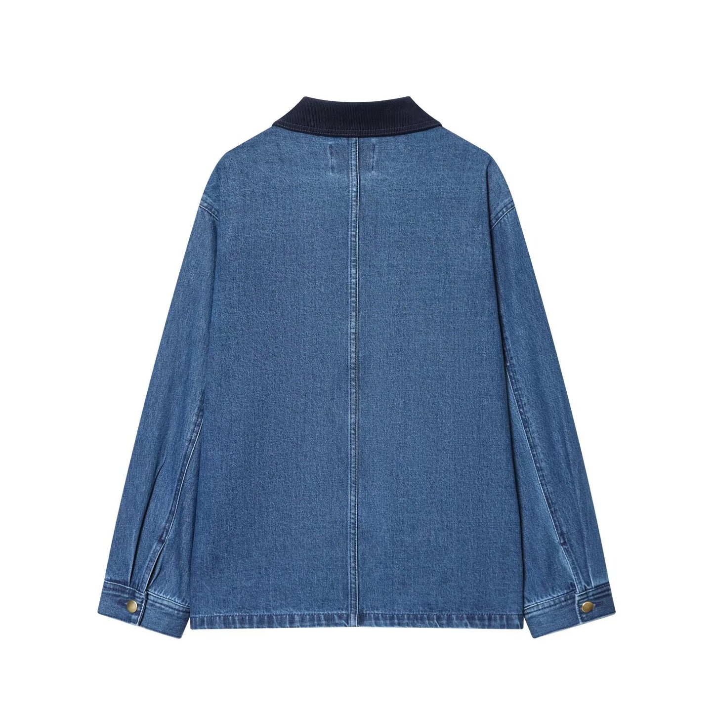 Women's corduroy collar loose denim shirt Coat