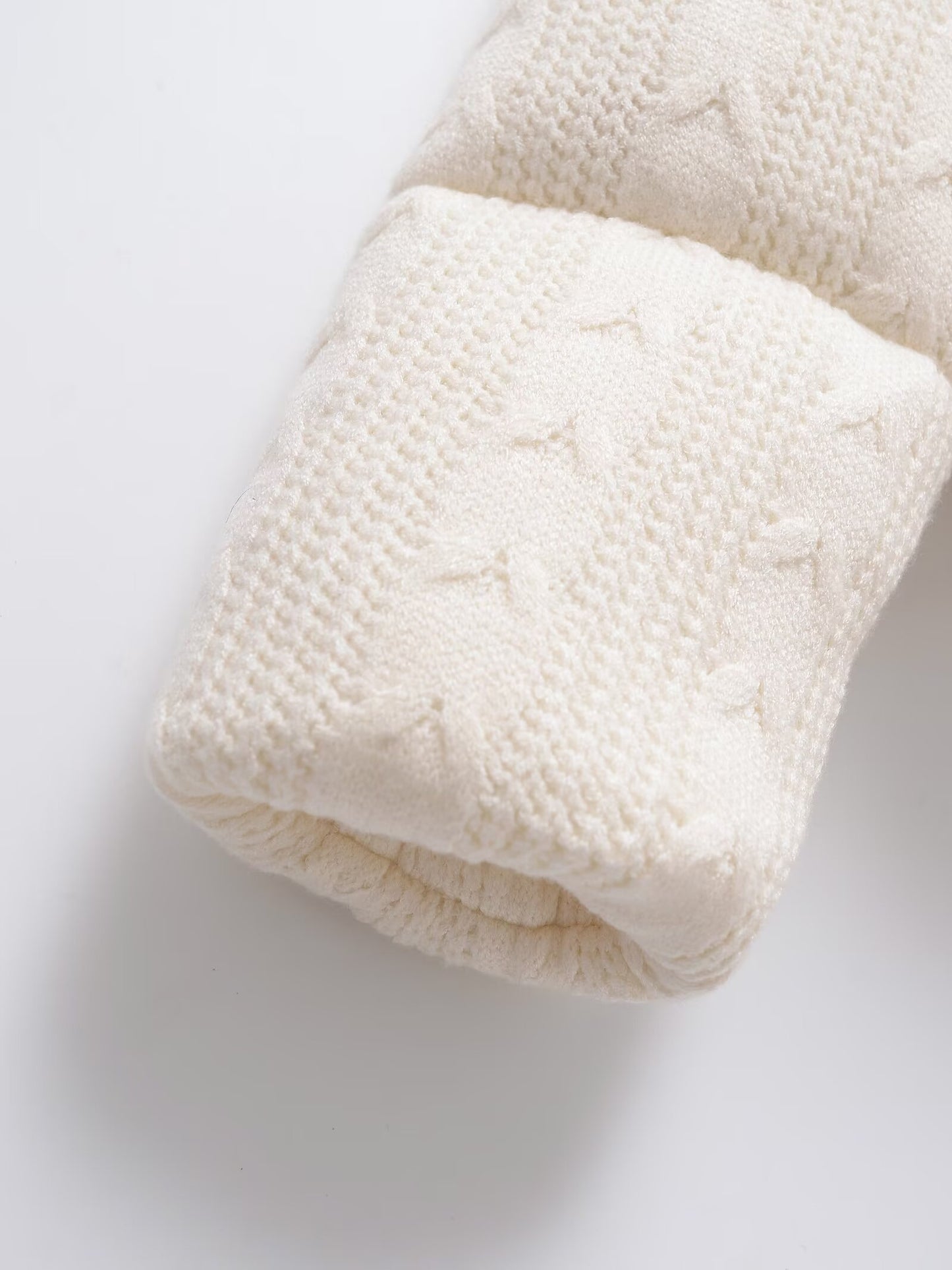 Women's standing collar warm knit pilot jacket Coat