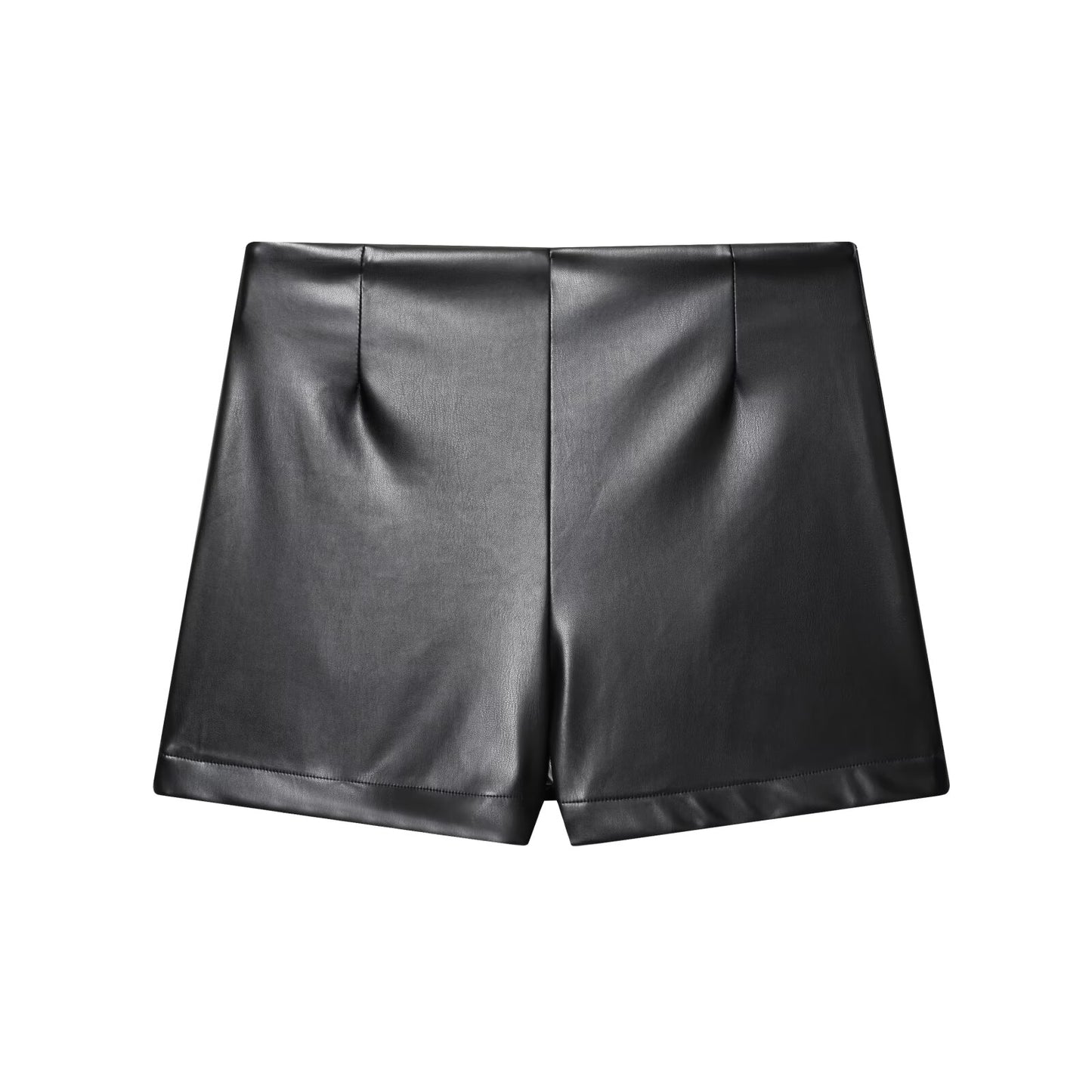Women's casual faux leather high waisted shorts