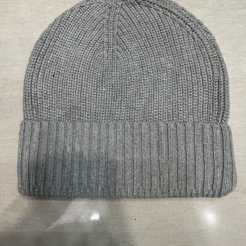 New embroidered solid color wool hat cold knitted wool hat