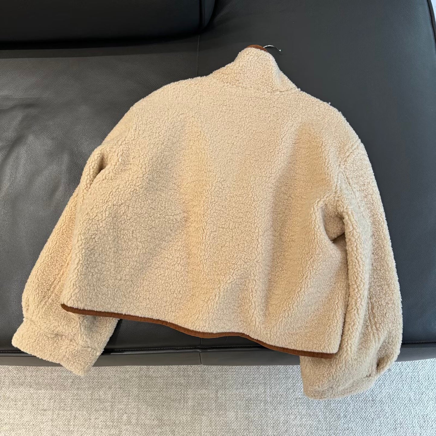 Women's warm stand collar double-sided wear jacket Coat