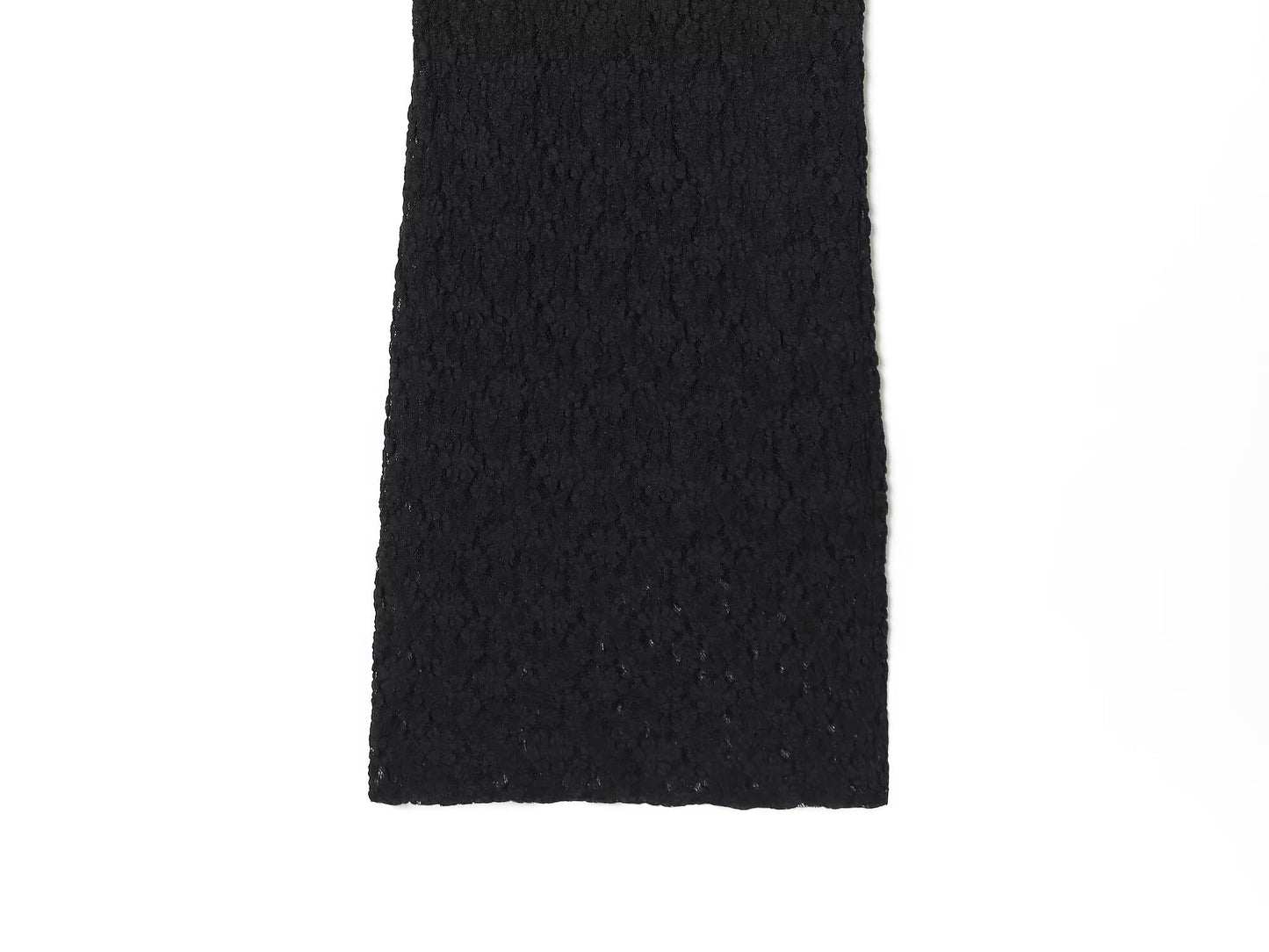 Women's new fashion black lace strapless MIDI dress