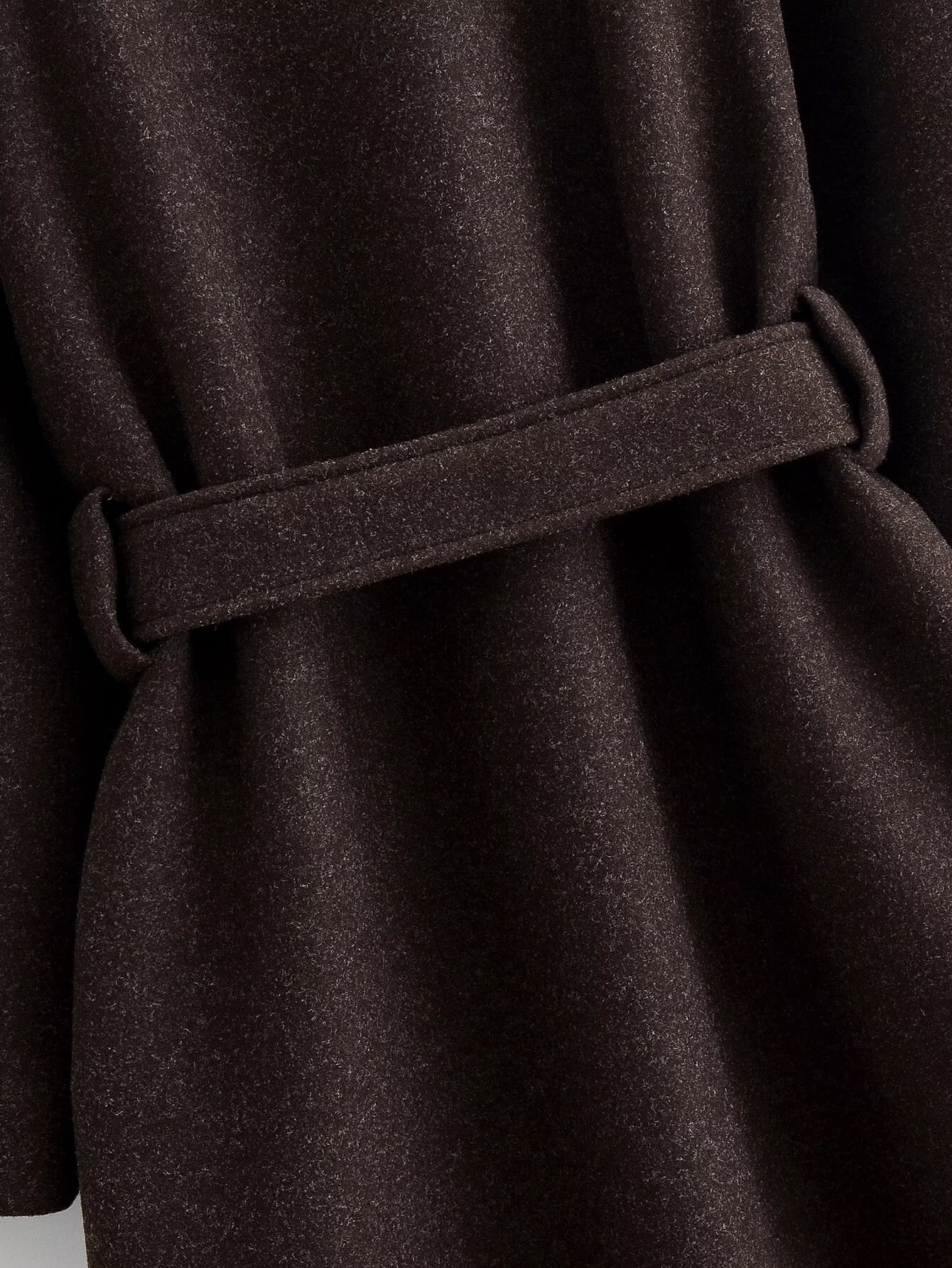 Women's with Belt loose warm Lapel woolen coat