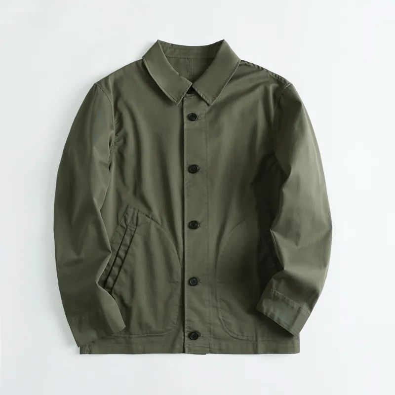 Men's New Fashion Joker Casual Cotton Blended Fabric Loose Shirt Coat Lapel Men's Jacket Coat