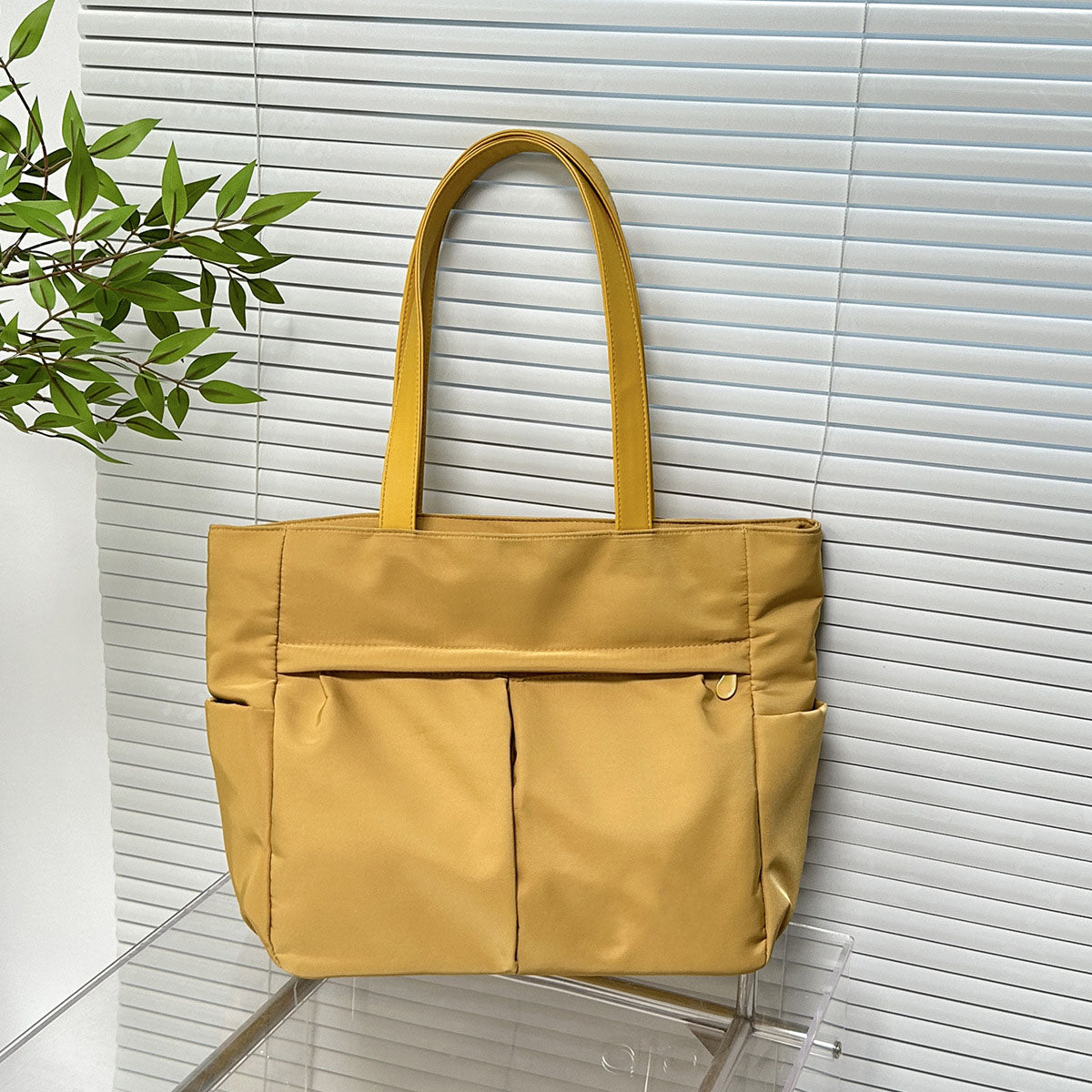 2026 women's new canvas shoulder bag retro texture solid color handbag