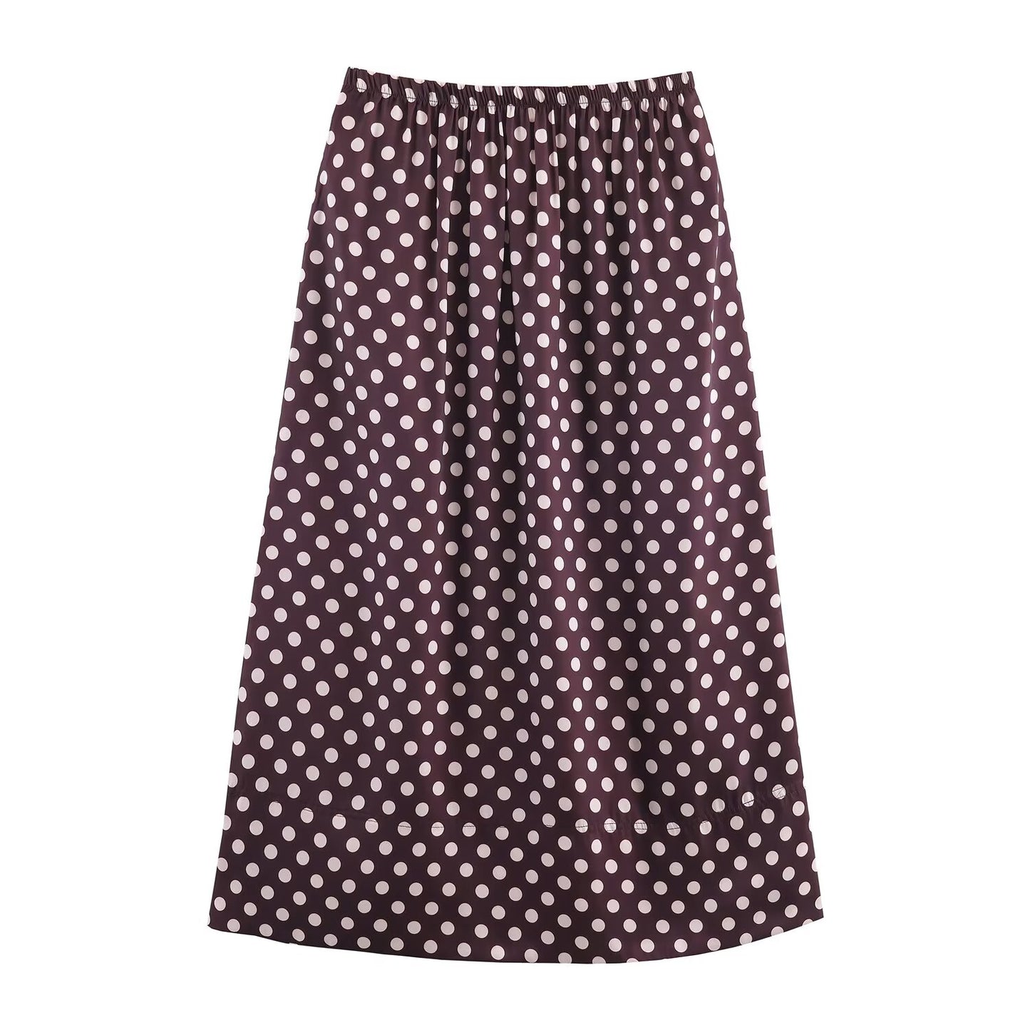 Women's new fashion casual high waisted A-line polka dot MIDI skirt