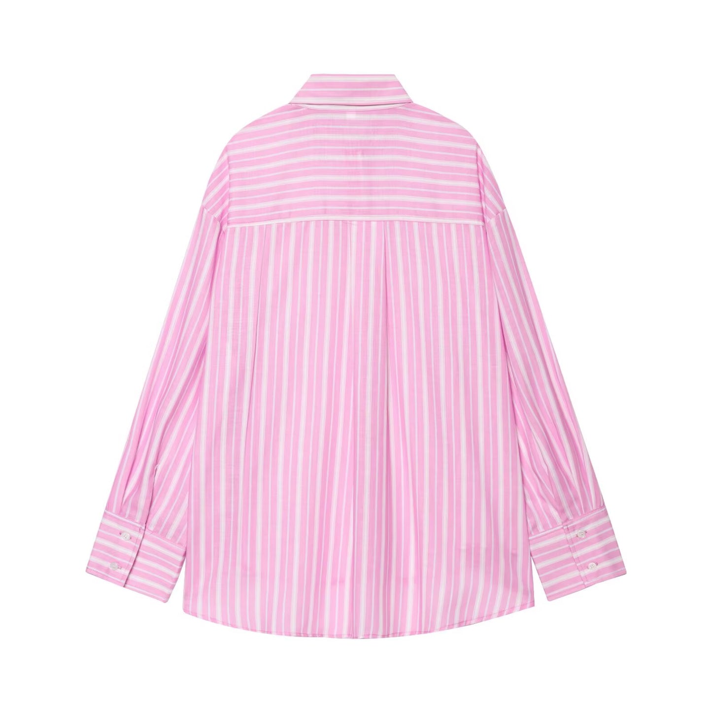 Women's new fashion loose long sleeved striped shirt+Shorts suit