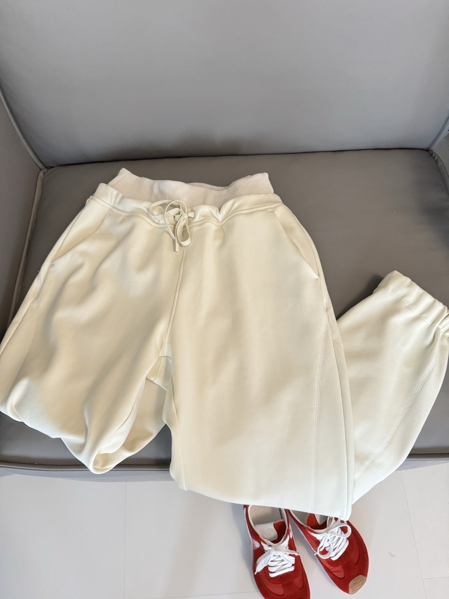 LU Women's Brushed Double Waist High Waist Sports Pants