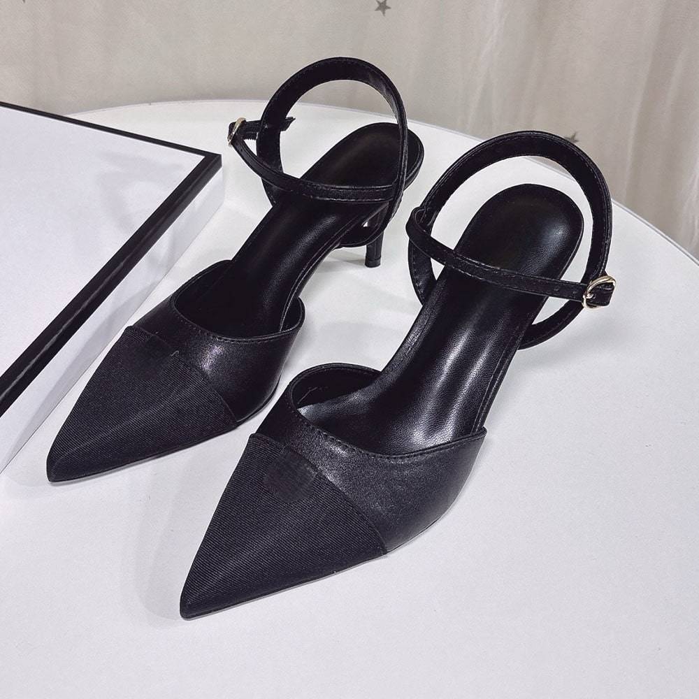 Women's new stitching design pointy high heels have a shoe box