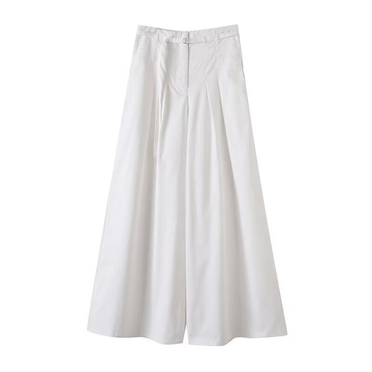 Women's chic fashion loose pleated casual wide leg pants