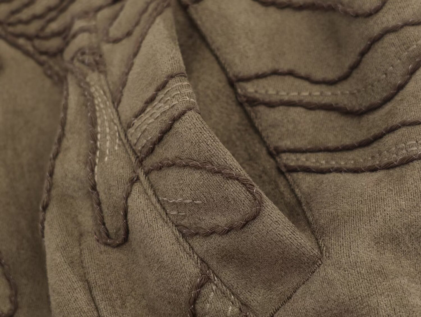 Women's embroidered suede texture O Neck pilot jacket Coat