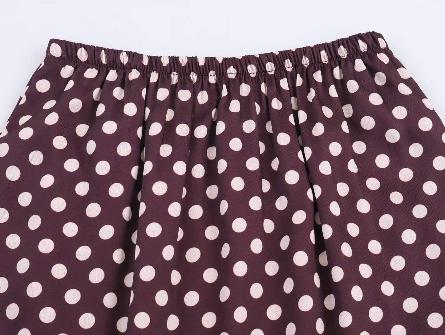 Women's new fashion casual high waisted A-line polka dot MIDI skirt